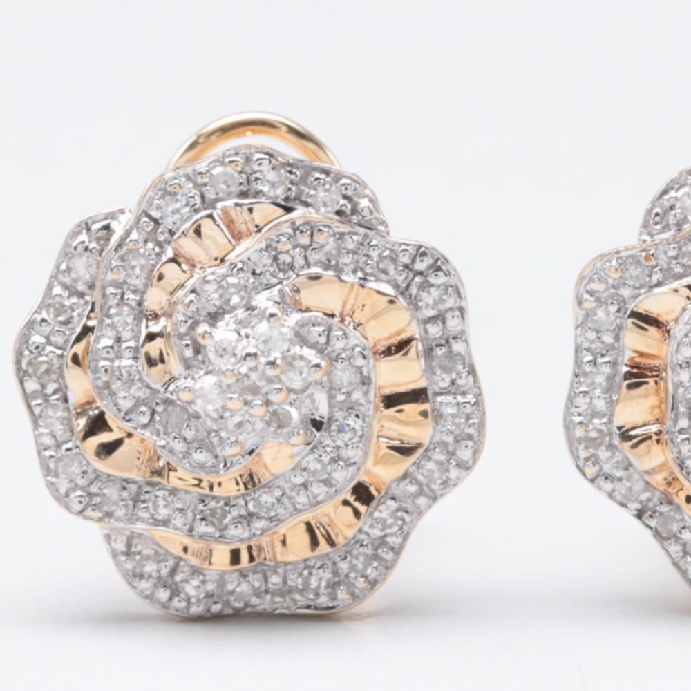 CAMELLIA FLORAL DIAMOND EARRINGS